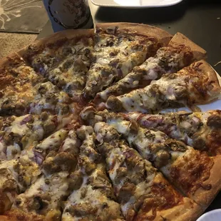 Papa Murphy's Combo Pizza (Baking Required) sausage, onions  ,