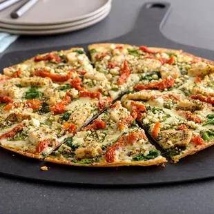 Thin Crust. Herb Chicken Mediterranean.