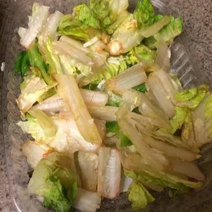 . The photo is of the brown bits I started to pick out, then realized it was the whole salad. Yuck.