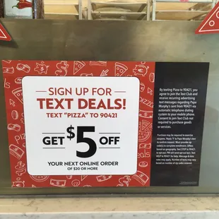 a sign up for text deals