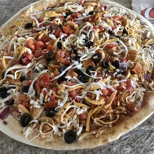 THIS Is what taco pizza should look like before it's cooked!