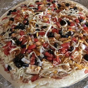 Taco pizza. Seriously, can they not go to the one closer to my house and show them how it's done?? Beautiful!