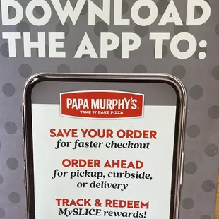 Download our Papa Murphy's app for quicker service