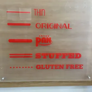 Our pizza crust choices