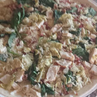 Precooked chicken bacon artichoke delite