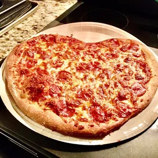 Baked Heart Pepperoni Pizza