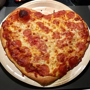 Heart-shaped pizza for Valentines