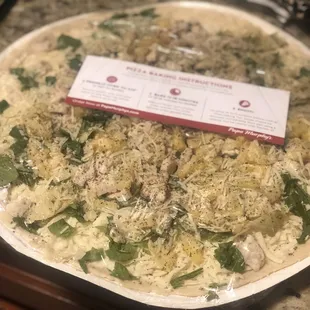 That's the Chicken Bacon Artichoke (Baking Required) but substituted the bacon with pineapple - yummy