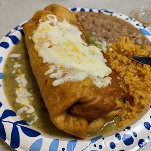 beef &amp; bean chimi, green - very tasty!