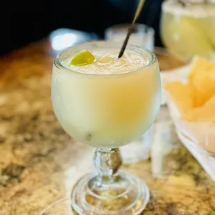 Frozen Margarita no salt (delish!)