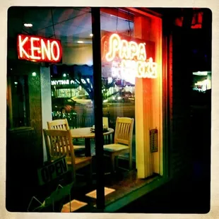 a neon sign