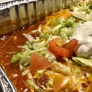 Close up of 4 Cheese Enchiladas.