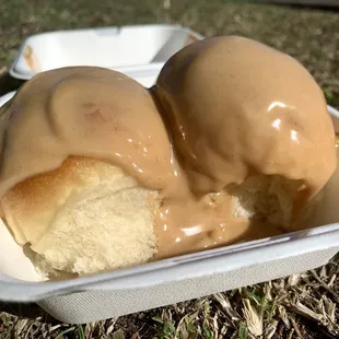 Peanut Butter Rolls. As good as you'd imagine; Warm, soft, and sweet. Try and get these fresh out of the oven if you can.