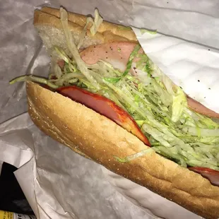 Second half of the large Italian sub. Soft bread
