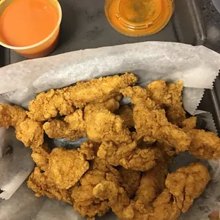 Boneless buffalo chicken tenders  So good even without sauce