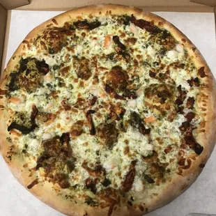 Shrimp Pesto Pizza