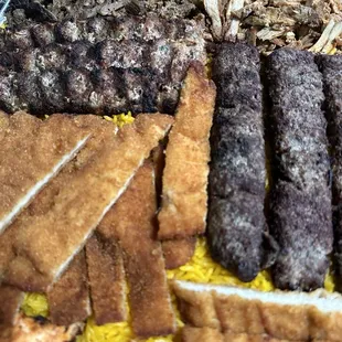 Tray for 6 is amazing! 3 beef kofta, 3 chicken kofta, chicken tikka, chicken cream  chop, beef&amp;chicken shawarma, rice, soups, fries +More!