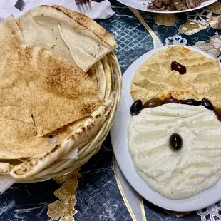 Hummus and garlic sauce