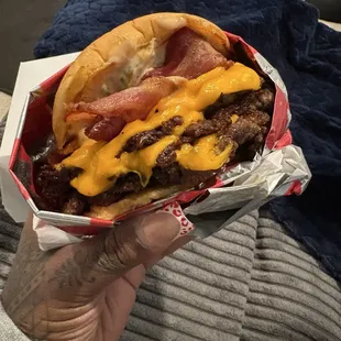 Triple bacon smash burger