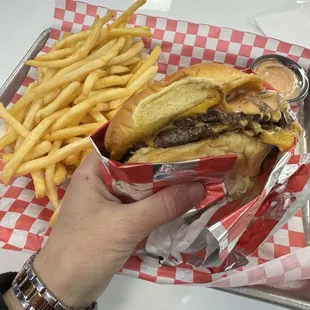 Double Classic Smash Burger and Fries