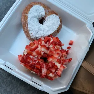 BEAUTIFUL STRAWBERRY AND GLAZED CRONUT
