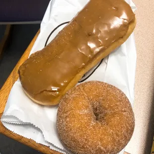 a glazed donut and a glazed donut