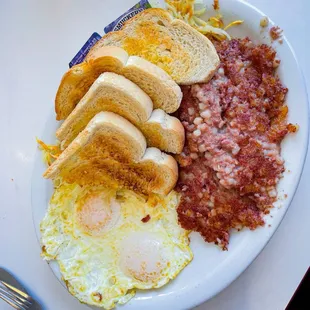 Corned beef hash egg combo