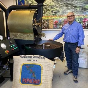 Max just finished roasting a batch