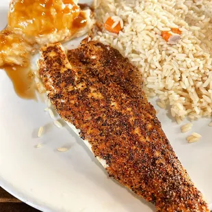 God, it's so painful when something That is so close Is still so far out of reach  Blackened Branzino Seabass w/ rice pilaf and mash