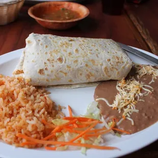 Steak burrito.  Thumbs up.