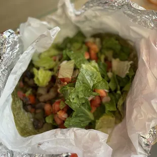 Shrimp Tacos on Spinach Tortilla