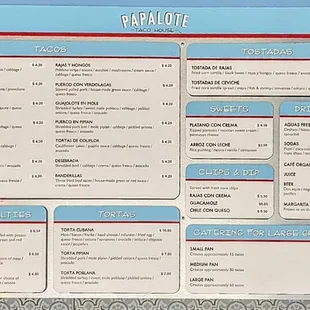 Menu as of 09/04/22