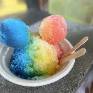 Rainbow Mickey shaved ice
