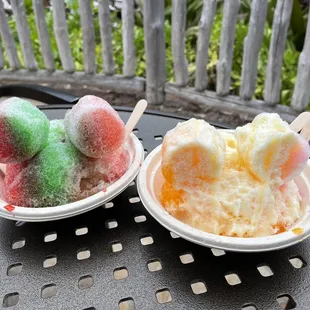 two bowls of ice cream