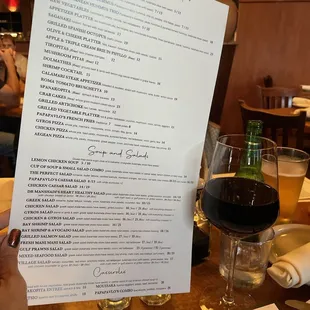 Menu &amp; vino