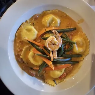 Seafood ravioli