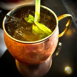 Moscow Mule it has vodka fresh ginger &amp; ginger beer delicious