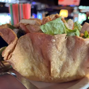 Ultra close up of taco salad