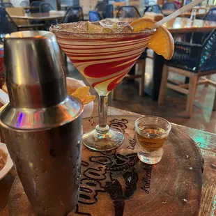 Cadillac Margarita! Huge and comes with a grand marnier shot/floater.