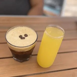 Mango Mimosa, and carajillo coffee. It was so good.