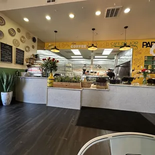 the inside of a restaurant