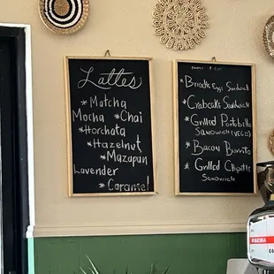Latte Menu