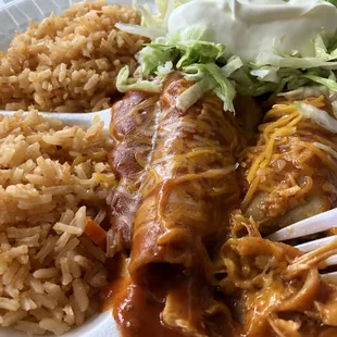 Chicken Enchilada Plate