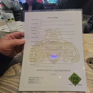 Drink menu