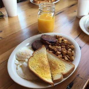 I got the two eggs with toast and sausage. Delicious!