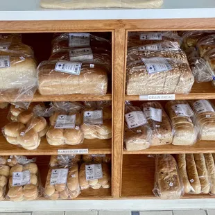 a variety of breads and rolls