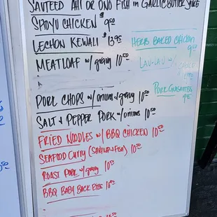 Outside menu