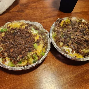 Chorizo and Asada loaded potatoes