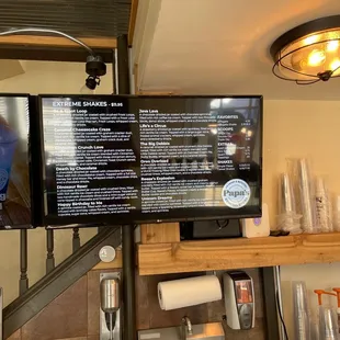 Extreme shakes menu