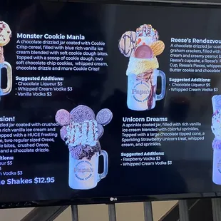 Menu of specialties